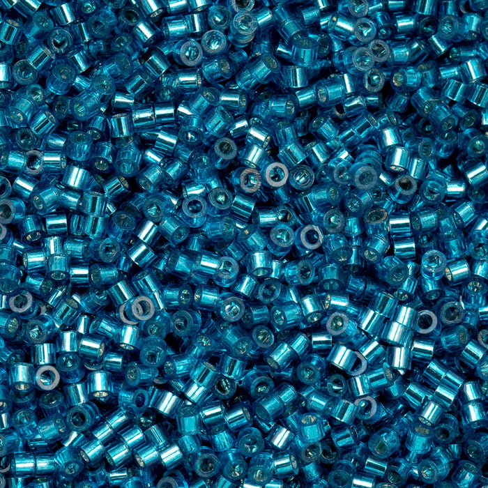 Close-up of blue glass beads