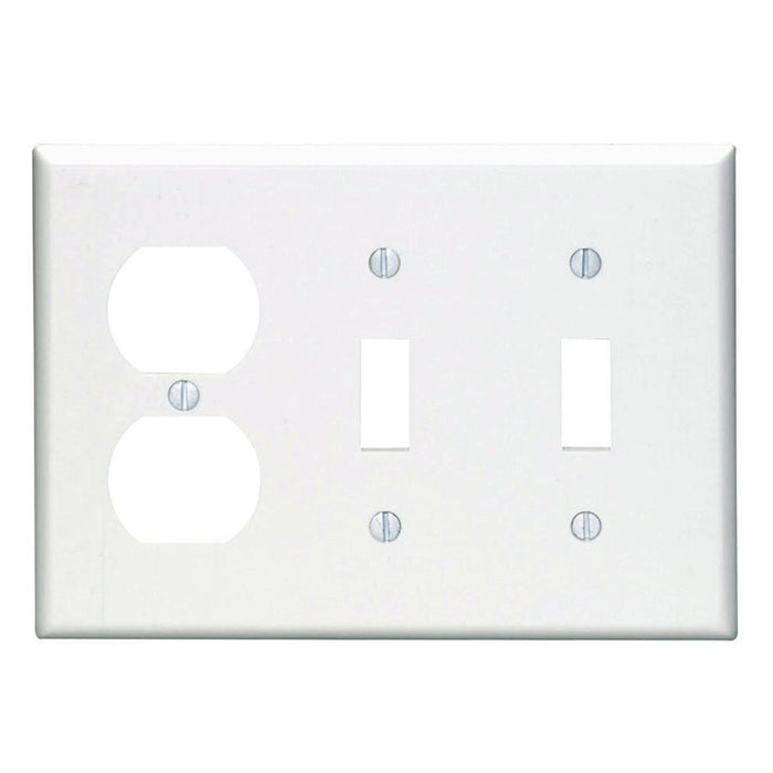 COMBO PLATE WHITE 2 SWITCH / 1 RECPT. DISC