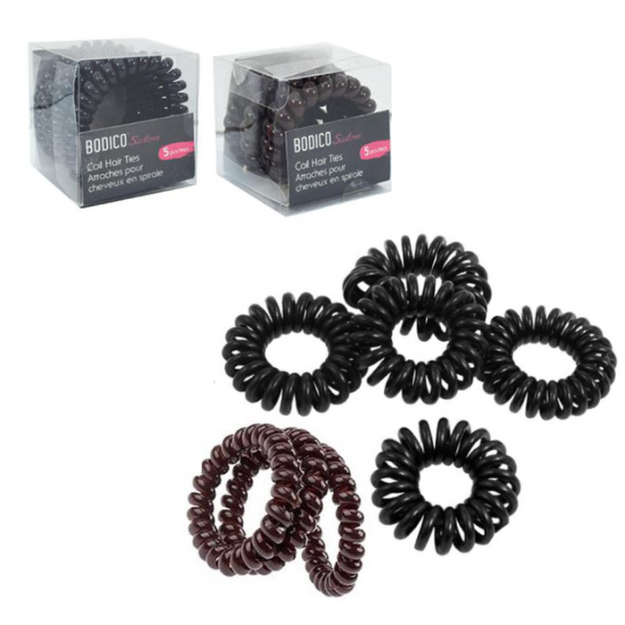 BODICO 5PC COIL HAIR TIES