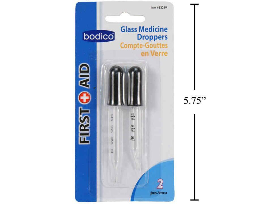 GLASS MEDICINE DROPPER 2PC