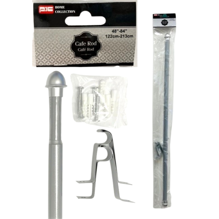 CAFE ROD SET -1/2" SILVER