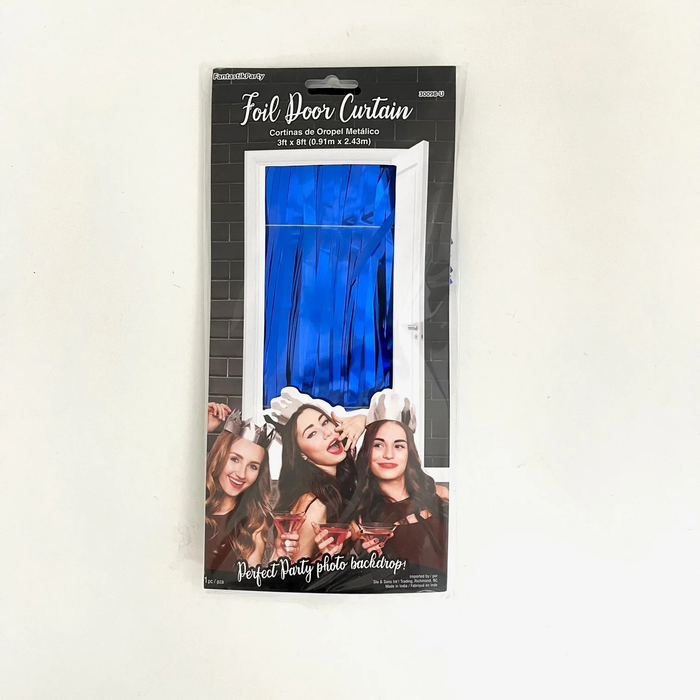 DECOR FOIL FRINGE DOOR CURTAIN - 3FT X 8FT