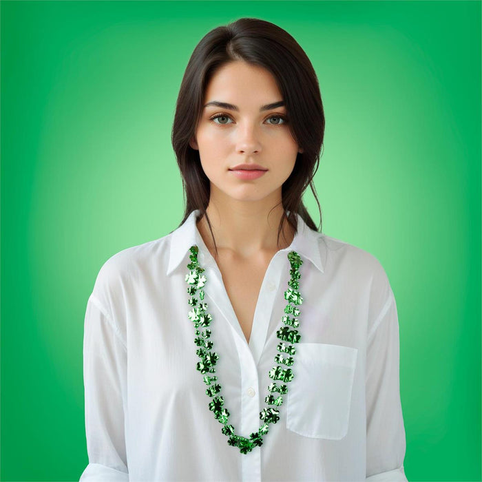 BEADED SHAMROCK NECKLACE
