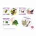 Wood keyring cross-stitch kits with completed designs on a white background, featuring a bee, butterfly, and turtle.