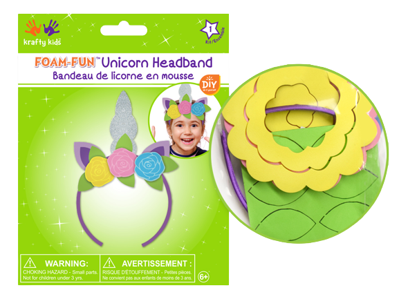 FOAM-FUN UNICORN HEADBAND SILVER