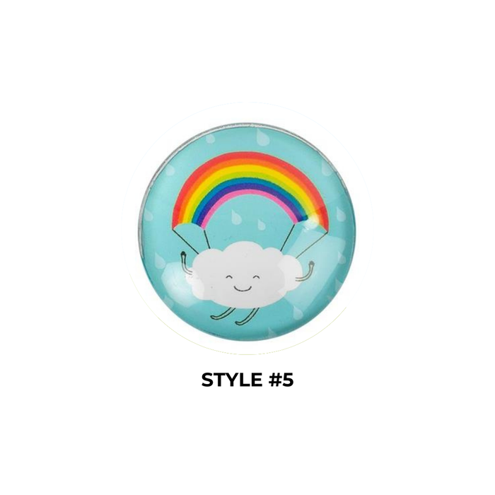 SUNSHINE & RAINBOWS ROUND GLASS MAGNET 1.5"