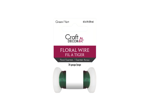 FLORAL SPOOL WIRE: 26G GREEN 36M (O.30MM)