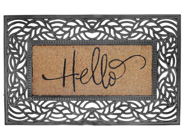 HELLO RUBBER & COIR MAT 18X30"