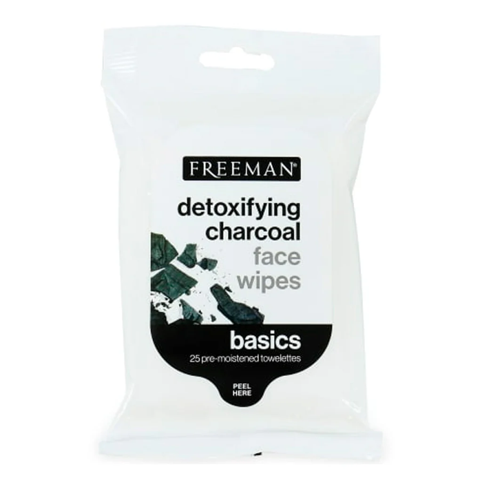 FREEMAN BASICS DETOXIFYING CHARCOAL FACE WIPES 25PK
