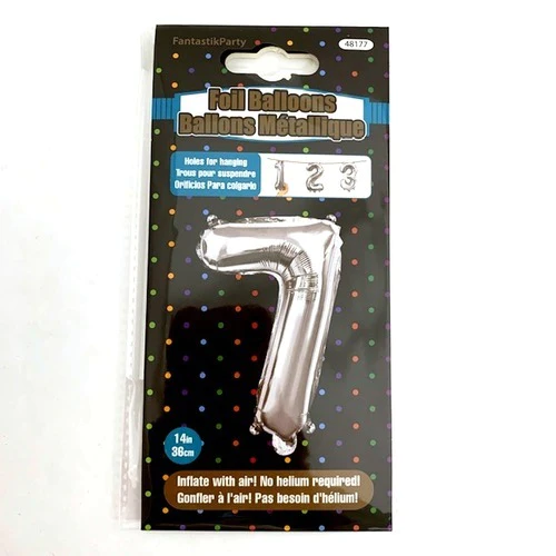 14" SILVER BALLOON FOIL NUMBER