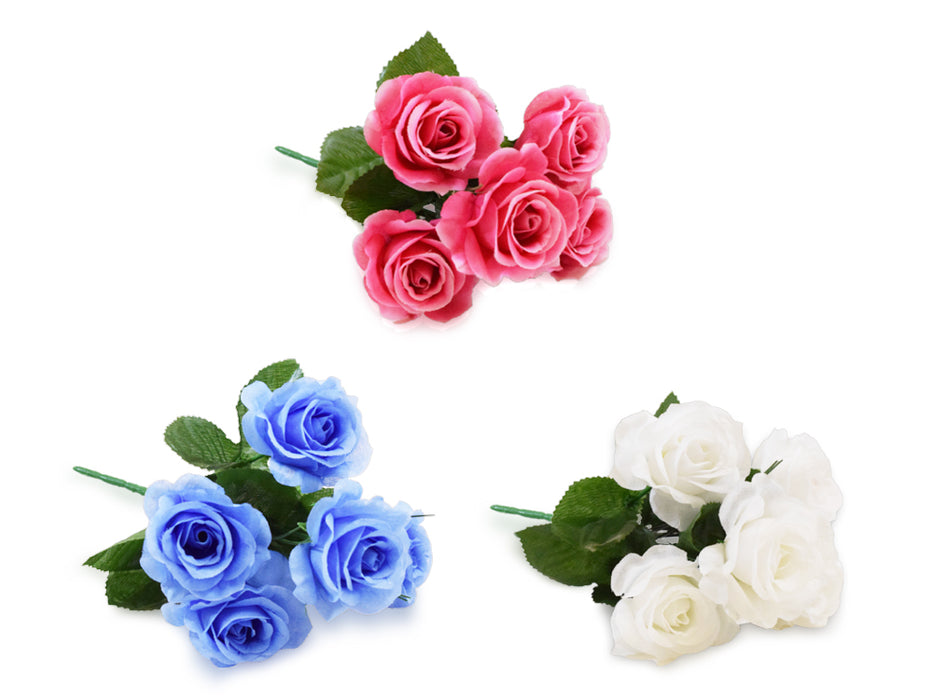 BLOOM 10.2" OPEN ROSE BUSH WITH GRASS