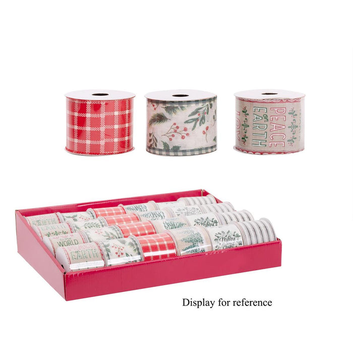 CHRISTMAS WIRED RIBBON CLASSIC XMAS