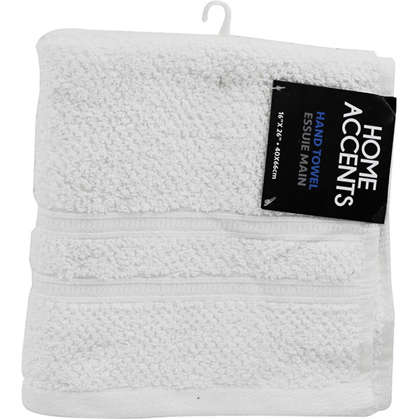 TOWEL HAND WITH BORDER WHITE 16X26''