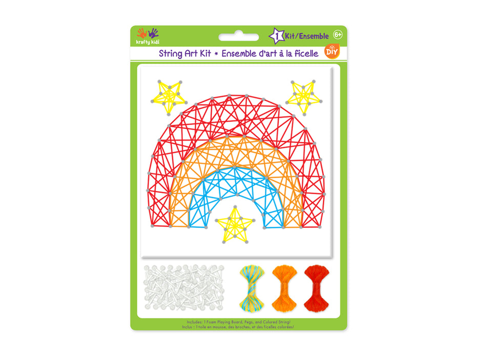 KRAFTY KIDS KIT: DIY STRING-ART KIT H) RAINBOW