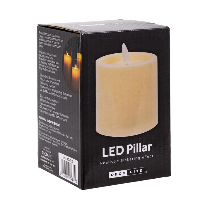 DECO LIGHT FLICKERING LED CANDLE 3" X 3"