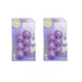 Two packages of purple deodorizing balls with packaging on a white background