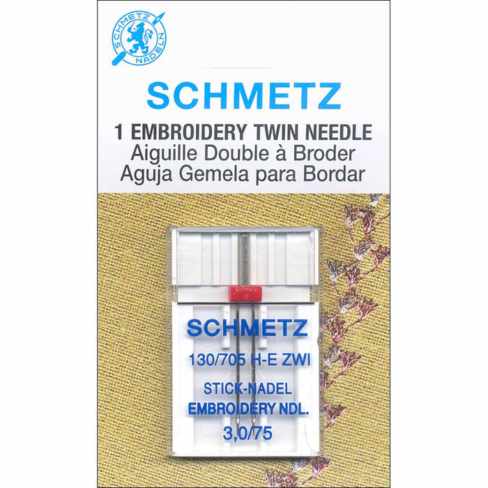 SCHMETZ EMBROIDERY TWIN NEEDLE - 75/11 - 3.0MM