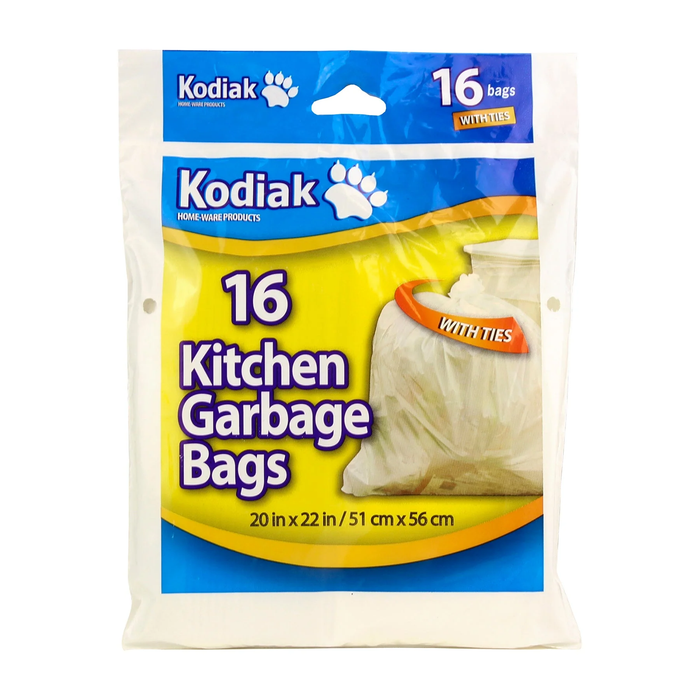KODIAK KITCHEN GARBAGE BAGS 20''X 22'' 16 PCS