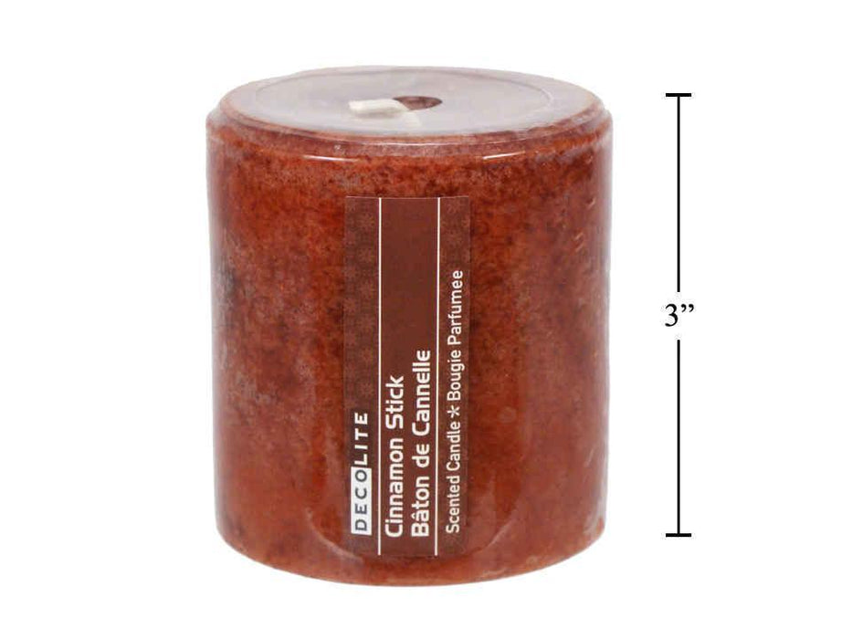 CINNAMON STICK 3IN PILLAR CANDLE