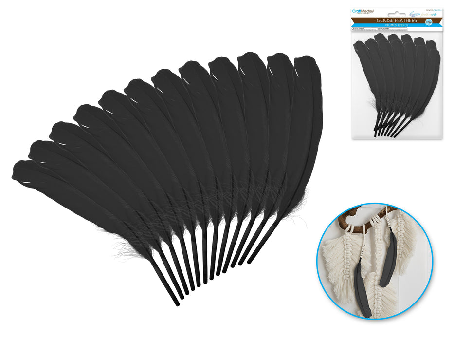 FEATHER CRAFT 8" GOOSE FEATHER 12PK