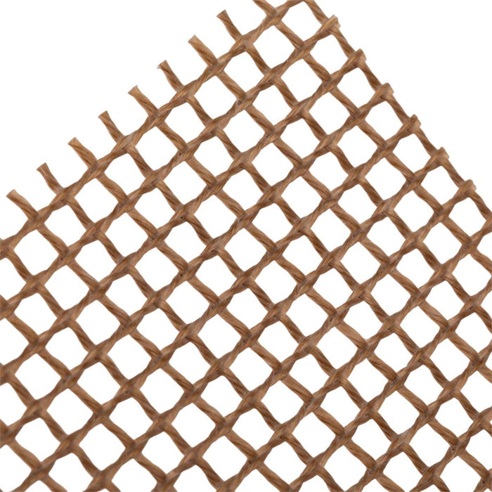Brown woven wire mesh on a white background