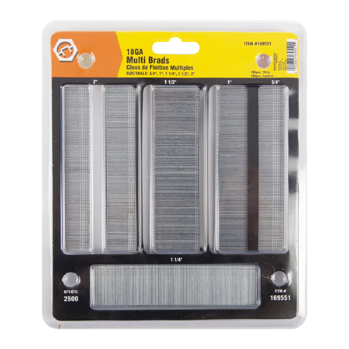 MULTI BRADS (3/4IN, 1IN, 1-1/4IN, 1-1/2IN, 2IN)