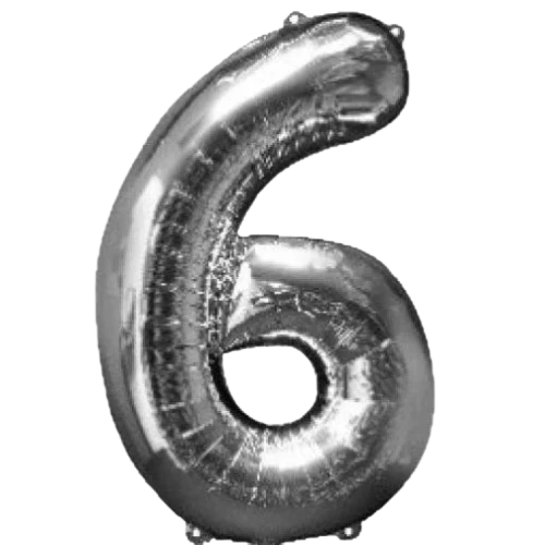 34" SILVER BALLOON FOIL NUMBER