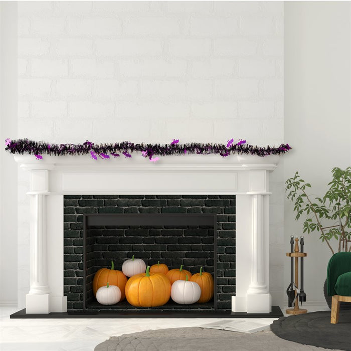 BLACK TINSEL GARLAND W/LASER CUT OUTS ASST.