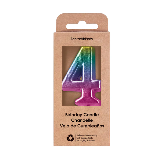 METALLIC OMBRE NUMERAL CANDLE