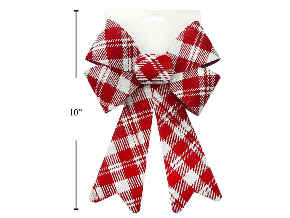 10" PLAID CHRISTMAS BOW