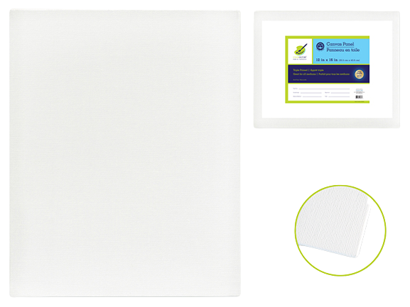 CANVAS PANEL PRIMED:  12IN X 16IN ARTIST QUALITY