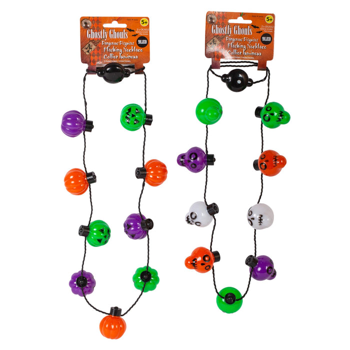 9 LED FLASHING HALLOWEEN NECKLACE