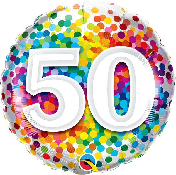 #50 BALLOON QUALATEX 2 SIDES MYLAR 18"