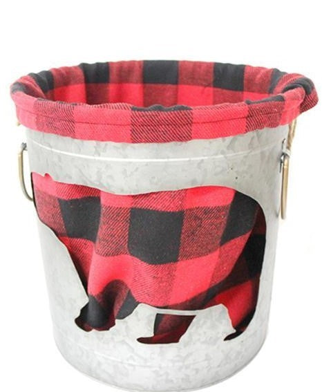 DIE  CUT BEAR METAL BUCKET