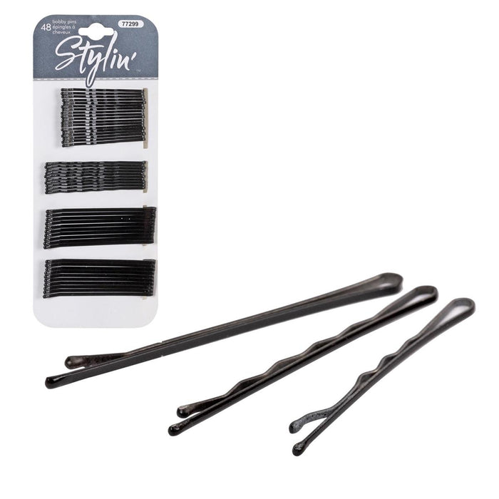 STYLIN 48PC BOBBY PIN VARIETY PACK - BLACK