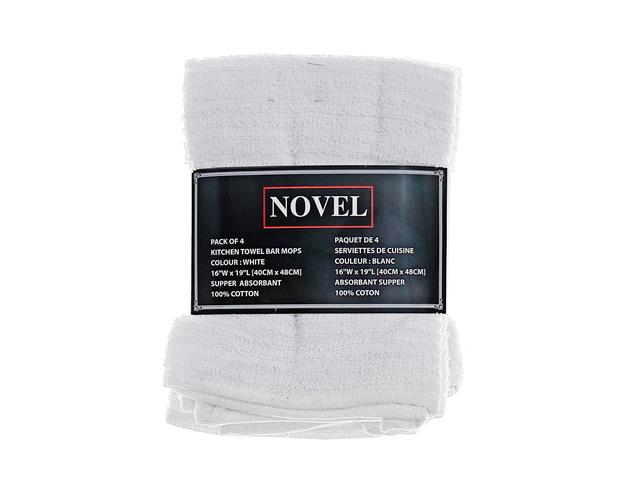 4PK KITCHEN BAR MOP TOWEL WHITE