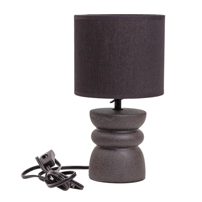 CERAMIC TABLE LAMP WITH SHADE - BLACK
