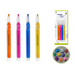 Four Color Factory acrylic paint markers in black, white, and grayscale tones; includes product packaging and sample of painted rocks with fun faces.