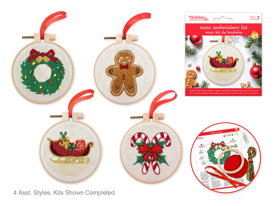 HOLIDAY NEEDLECRAFTERS: 3.7" EMBROIDERY X-STITCH KIT /NEEDLE ASST 9EAX4STL A) SEASONAL SPLENDOR