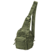 Green tactical sling bag on a white background