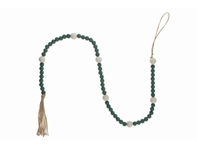 DUAL WOOD BEADGARLAND GREEN