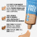Rimmel London Kind & Free Moisturising Skin Tint Foundation in a 30 ml tube, shown on a white background with product benefits in English and French, and a beige foundation smear and liquid splash.