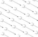 Pattern of metal hangers on a white background
