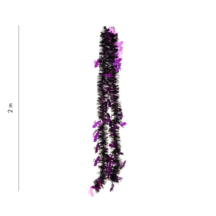 BLACK TINSEL GARLAND W/LASER CUT OUTS ASST.
