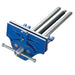 Blue metal vise clamp on a white background