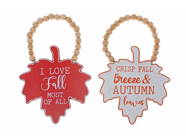 MAPLE LEAF WITH BEADED HANGER