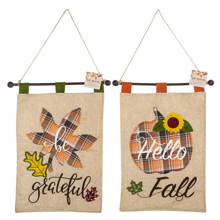20" BURLAP HANGING WALL BANNER