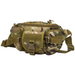 Camouflage waist bag with multiple pockets on a white background