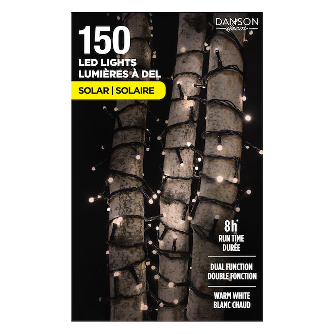 SOLAR STRING LIGHTS 150 LED WARM WHITE