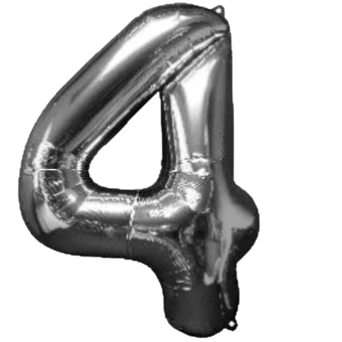 34" SILVER BALLOON FOIL NUMBER